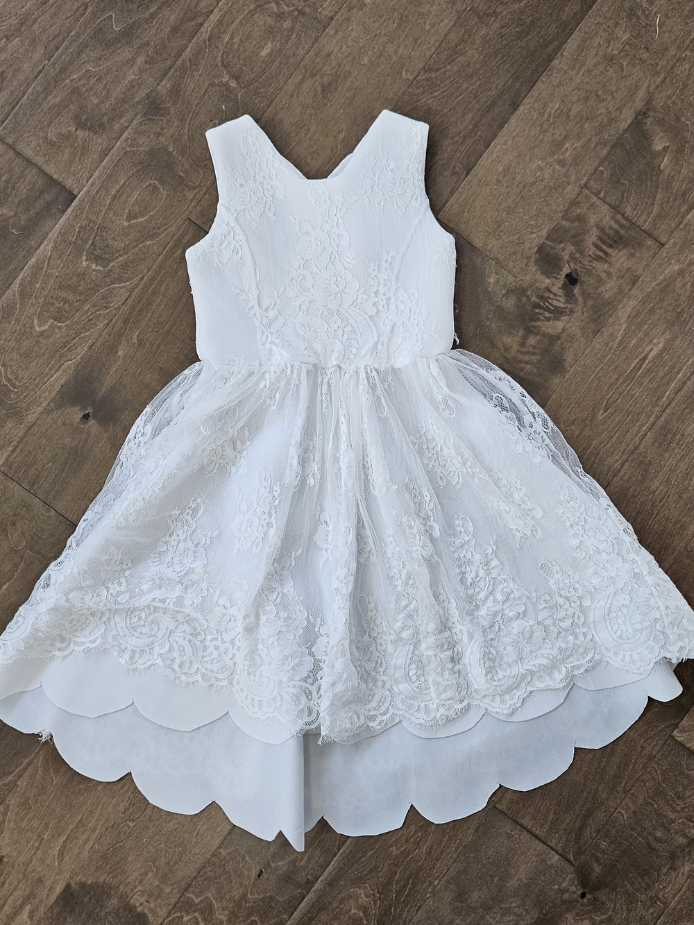 Biscktti White Lace Girls' Dress - 10Y